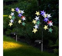 Lámparas solares para jardín exterior, 2 unidades, 16 ledes, ramas solares para exteriores, simulaciones solares de árbol, luces solares de jardín con estrella, decoración para terraza, patio, balcón,