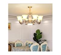 Lamparas Techo, European Style Chandelier Luxury Modern Living Room Light Dining Bedroom Staircase Round Shade Candle Pendant Lamp Hot(Warm,8 Arms)