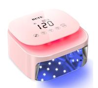 Lámparas UV LED inalámbricas BETE 60W - Secador de esmalte gel recargable con sensor automático, 30 perlas y 4 ajustes de temporizador portátil para uso doméstico/salón Rosa