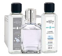 Lampe Berger Giftset - Essential Square - Difusor de fragancia para el hogar - Incluye 2 fragancias tan neutras y brisa oceánica - 250 mililitros - 8.45 onzas líquidas