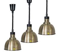 Lampe chauffante commerciale pour aliments, chauffe-plats suspendu à longueur réglable de 60 à 180 cm avec lampe de 250 W pour buffets, restaurants et traiteurs : chauffage et éclairage (C 2 pièces)