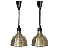 Lampe chauffante commerciale pour aliments, chauffe-plats suspendu à longueur réglable de 60 à 180 cm avec lampe de 250 W pour buffets, restaurants et traiteurs : chauffage et éclairage (C 2 pièces)