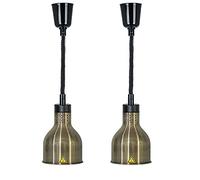 Lampe chauffante commerciale pour aliments, chauffe-plats suspendu à longueur réglable de 60 à 180 cm avec lampe de 250 W pour buffets, restaurants et traiteurs : chauffage et éclairage (C 2 pièces)