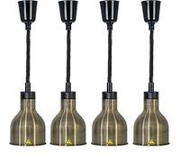 Lampe chauffante commerciale pour aliments, chauffe-plats suspendu à longueur réglable de 60 à 180 cm avec lampe de 250 W pour buffets, restaurants et traiteurs : chauffage et éclairage (C 2 pièces)