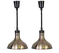 Lampe chauffante commerciale pour aliments, longueur réglable 60-180 cm, chauffe-plats suspendu avec lampe de 250 W pour buffets, restaurants et traiteurs : chauffage et éclairage (lot de 2), décora