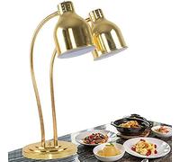 Lampe chauffante professionnelle pour réceptions et buffets - Lampe chauffante sur pied pour pizzas, steaks, poulets et plus encore - Éclairage traiteur multidirectionnel orientable couleur or rose