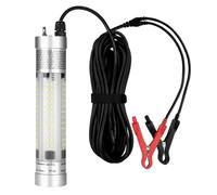 Lampe de pêche Sous-Marine 80W, alliage d'aluminium Durable de première qualité, Super lumineuse 9600 Lumens DC 12V-24V 20ft Power Cord Night Fish Bait LED Lamp (Luz Blanco)