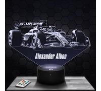 Lampephoto.fr - Lámpara 3D A. Albon F1 Fórmula 1 williams Piloto F1 Fórmula 1, Luz Nocturna Táctil Led, Efecto Holograma 3D, Idea Regalo Navidad Cumpleaños Hombre, Objeto decoración habitación
