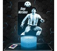 Lampephoto.fr - Lámpara 3D Argentine - D. Maradona Luz Nocturna Táctil Futbolista Led Ilusión 3D,Idea de Regalo para Niños, Navidad, Lámpara de Mesilla de Noche para Niños o Adultos, Merchandising TOP