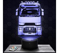 Lampephoto.fr - Lámpara 3D Camión Truck R. Luz Nocturna Táctil Led Ilusión 3D, Idea de Regalo para Niños y Niñas, Navidad, Lámpara de Mesilla de Noche para Niños o Adultos, Merchandising, Regalo TOP