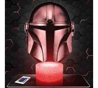 Lampephoto.fr - Lámpara 3D Casco Manda loriano Luz Nocturna Táctil Led Ilusión 3D, Idea de Regalo para Niños y Niñas, Navidad, Lámpara de Mesilla de Noche para Niños o Adultos, Merchandising TOP