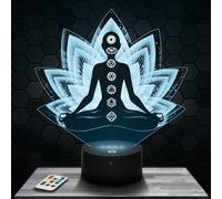 Lampephoto.fr - Lámpara 3D Chakras Decoración Meditación yoga Relajación Zen, Idea Regalo Hombre Mujer Objeto Chakras Luz Nocturna para Adultos Decoración de Cuarto, Regalo Navidad, Merchandising TOP