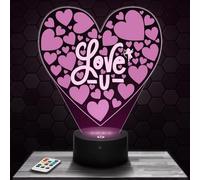 Lampephoto.fr - Lámpara 3D Corazón San Valentín Regalo Corazón/San Valentín Amor Romanticismo Pasión, Luz Nocturna Táctil Led, Efecto Holograma 3D, Idea Regalo Navidad Cumpleaños Niño o Niña