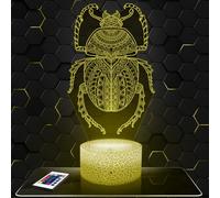 Lampephoto.fr - Lámpara 3D Escarabajo Mandala, Decoración Animal Insecto Egipcio, Idea de Regalo para Hombre o Mujer, Objeto Escarabajo Mandala, Lámpara de Noche, Decoración de Cuarto, Regalo Navidad