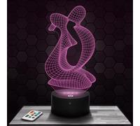 Lampephoto.fr - Lámpara 3D Estatua Enamorados, Lovers Luz Nocturna Táctil Led, Efecto Holograma 3D, Idea Regalo Navidad Cumpleaños Hombre Mujer, Objeto decoración habitación regalo pareja, enamorados