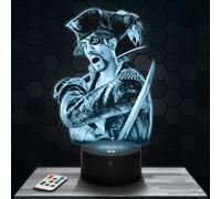 Lampephoto.fr - Lámpara 3D L. un Dragón Pirata Yakuza, Videojuegos Regalo Geek Hombre, Gamer, Luz Nocturna Táctil Led, Idea Regalo Navidad Cumpleaños Hombre Mujer, Objeto decoración habitación