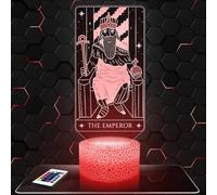 Lampephoto.fr - Lámpara 3D Led El Emperador Arcano Tarot, Idea de Regalo Decorativa de Cartas de Adivinación Cartomancia Oráculo, Led Ilusión 3D, Lámpara de Oficina, Navidad, Merchandising