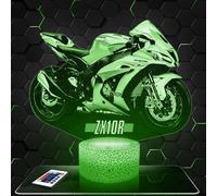 Lampephoto.fr - Lámpara 3D Moto Ninja Kawa Decoración Motociclista, Idea Regalo Hombre Objeto Moto Ninja Kawa Lámpara de Noche Adulto Decoración Cuarto Idea Regalo Navidad Hombre Original, TOP