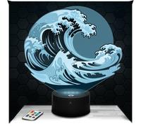 Lampephoto.fr - Lámpara 3D Ola Japonesa Regalo Ola Japonesa Japón Pintura Japonesa, Luz Nocturna Táctil Led, Efecto Holograma 3D, Idea Regalo Navidad Cumpleaños Niño o Niña