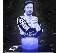 Lampephoto.fr - Lámpara 3D Retrato Fernando Alonso Decoración Colección Fórmula 1 Monoplaza Idea Regalo Hombre Mujer Objeto Retrato Fernando Alonso Luz Nocturna Deco, Regalo Ideal, Navidad TOP
