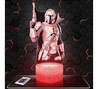 Lampephoto.fr - Lámpara 3D Videojuego Manda lorian Luz Nocturna Táctil Led Ilusión 3D, Idea de Regalo para Niños y Niñas, Navidad, Lámpara de Mesilla de Noche para Niños o Adultos, Merchandising TOP