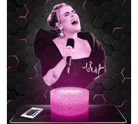 Lampephoto.fr Lámpara de mesilla de noche, luz nocturna táctil cantante Adele lámpara LED ilusión 3D, idea de regalo para niños y niñas, Navidad, lámpara de mesilla de noche para niños o adultos.