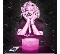 Lampephoto.fr Lámpara de mesilla de noche, luz nocturna táctil Madonna lámpara LED ilusión 3D, idea de regalo para niños y niñas, Navidad, lámpara de mesilla de noche para niños o adultos. TOP
