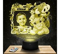 Lampephoto.fr - luz nocturna personalizada El Rey León para niño, decoración para la habitación del niño, regalo de cumpleaños para niño pequeño, regalo de luz de noche personalizado