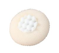 lamphle Esponja de ducha bola de baño redonda con forma de girasol con mango de ventosa, esponja exfoliante suave para baño, beige