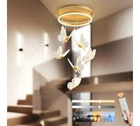 LAMPLAY Lámpara De Araña LED Moderna Dorada, Regulable, Con 6 Luces Colgantes En Forma De Mariposa, 3000K-6000K, Con Control Remoto, Altura Ajustable Para Sala De Estar, Ideal Para Pasillo, Comedor
