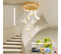 LAMPLAY Lámpara De Araña LED Moderna Dorada, Regulable, Con 9 Luces Colgantes En Forma De Mariposa, 3000K-6000K, Con Control Remoto, Altura Ajustable Para Sala De Estar, Ideal Para Pasillo, Comedor