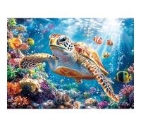 lamplig Rompecabezas para adultos de 1000 piezas, rompecabezas de tortuga marina de 1000 piezas, rompecabezas desafiante del océano con letra en la parte posterior, regalos para adultos, alivio del