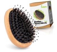 lampox - Cepillo de bambú con cerdas de jabalí, masaje de cabeza, cuidado del cabello, cepillo desenredante para cabello largo y rizos de mujeres, hombres y niños, cepillo de masaje para el cuero