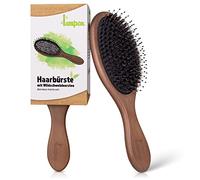 lampox Cepillo de pelo con cerdas de jabalí, masaje de cabeza, cuidado del cabello, cepillo desenredante para cabello largo y rizos de mujeres, hombres y niños, cepillo de masaje para el cuero