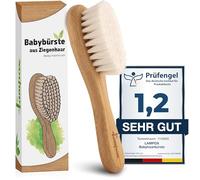lampox Cepillo de pelo de bebé extra suave para recién nacido con pelo de cabra suave, costra de leche, cepillo de pelo de bebé, juego de cuidado del bebé, regalo para bebé, cuidado del cuero
