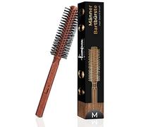 lampox Cepillo redondo para barba para hombre, estilo de barba, cepillo para secador de pelo, cepillo redondo, cepillo secador de pelo, cuidado de la barba, peine para el cabello, mango de madera y