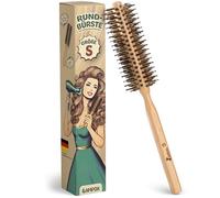lampox Cepillo redondo para secar con pelo de jabalí para dar volumen y brillo, cepillo de pelo redondo, cepillo de peinado para mujeres y hombres, alisar, rizar (S)