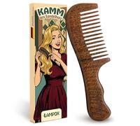 lampox Peine de madera de sándalo, dientes medios, cepillo de madera antiestático, peine para rizar madera, peine para cabello mojado o rizado, peine de madera natural, suave y nutritivo