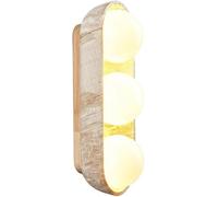 Lamps Japanese WABI-sabi Style Lamp Creative Cream Wind 2/3 Lights Sconces Natural Yellow Travertine Light with Round Glass, Wall Lighting for Living R