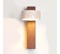 Lamps & Natural Yellow Travertine Light Japanese Style Sconces Lamp Head Can Rotate Living Room Background Wall Bedroom Bedside Indoor Aisle Corridor Decora