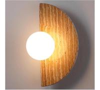 Lamps & Sconces Japanese Style Yellow Hole Stone, Creative Minimalist Sector Shape Lamp, Bedside Wall Lights with Milky White Glass Shades, for Bedroom Livin