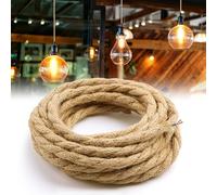 Lamptobe 10 Metros de cable textil de lino vintage,2 conductores de 0,75mm²,Cuerda tejida industrial para colgar y proyecto de bricolaje,Cable Cuerda para lámparas bricolaje y iluminación vintage