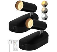 Lamptobe 2 Pcs Camper Lámpara de Lectura LEDs con Temporizador y mando a distancia,Luz de Lectura Junto a la Cama de Pared Regulable para Autocaravana Furgo Barco,3 Colores