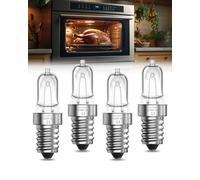 Lamptobe 4X Bombilla para Horno E14 42W - Resistente a 500°C Bombilla Horno E14 Blanco Cálido 2700K Regulable para Philips, Neff, AEG, Smeg, Zanussi y Bosch Hornos, Microondas, Lámparas de Sal