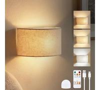 Lamptobe Aplique de Pared Interior con Mando a Distancia,3 Colores,Lámpara de Pared Interior Incluida Bombilla LED Recargable,Lamparas de Pared para Dormitorio Pasillo Escalera,Sala de Estar comedor