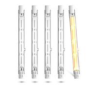 Lamptobe Bombilla Halógena 118mm R7S 120W Lineal R7S, Regulable J118 Halógena 230V Blanco Cálido 2800K Adecuado para lámparas de paisaje, 5 Unidades