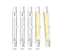Lamptobe Bombilla Halogena R7S 78MM 48W 230V 750LM Reguable R7s Halógena Lineal Blanco Cálido 2700K J78 Bombilla Lineal Halógena, 5 Piezas