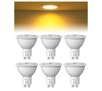 Lamptobe Bombilla LED GU10, Amarilla Cálida 2000K, 3,5W Equivalente a 50W, Ángulo de haz 36°, No Regulable, AC 220V, Bombillas GU10 LED para Iluminación de Carril y Casas Empotradas, 6 piezas