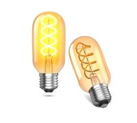 Lamptobe Bombillas LED E27 Luz Calida Regulable 4W, Bombilla Edison Vintage Filamento LED 2700K Equivalente a 40W, Retro Bombilla Decorativa para Restaurante Cafés Bar (Cristal ámbar, 2 Unidades