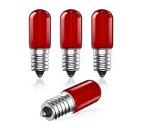 Lamptobe Bombillas Rojas LED E14, Bombillas LED De Color E14 1w Bombillas Rojas De Carcasa De Luz Roja De 220v, Adecuadas Para Luces Nocturnas Para Dormir, Navidad, Halloween (4 Piezas)